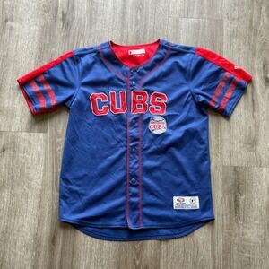 Majestic Chicago Cubs Baseball Jersey Blue Red MLB Authentic Size Kids L